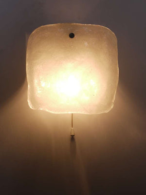 Midcentury Kalmar Frosted Ice Glass Panel Sconce Wall Light, Austria, 1960s