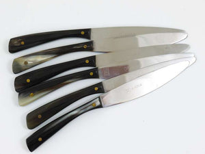 Carl Aubock II Walnut Knife Holder with 6 Amboss Knives, Austria, 1950s