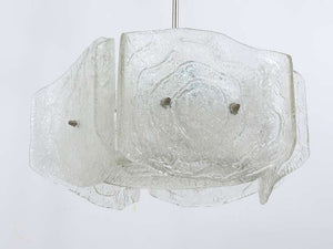 J. T. Kalmar Mid-Century Frosted Glass Chandelier, Austria, 1960s
