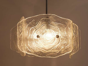 J. T. Kalmar Mid-Century Frosted Glass Chandelier, Austria, 1960s