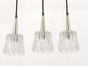 Carl Fagerlund Set of Three Glass Pendant Lights by Orrefors, Sweden, 1960s