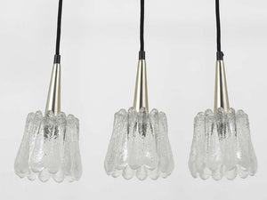Carl Fagerlund Set of Three Glass Pendant Lights by Orrefors, Sweden, 1960s