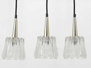 Carl Fagerlund Set of Three Glass Pendant Lights by Orrefors, Sweden, 1960s