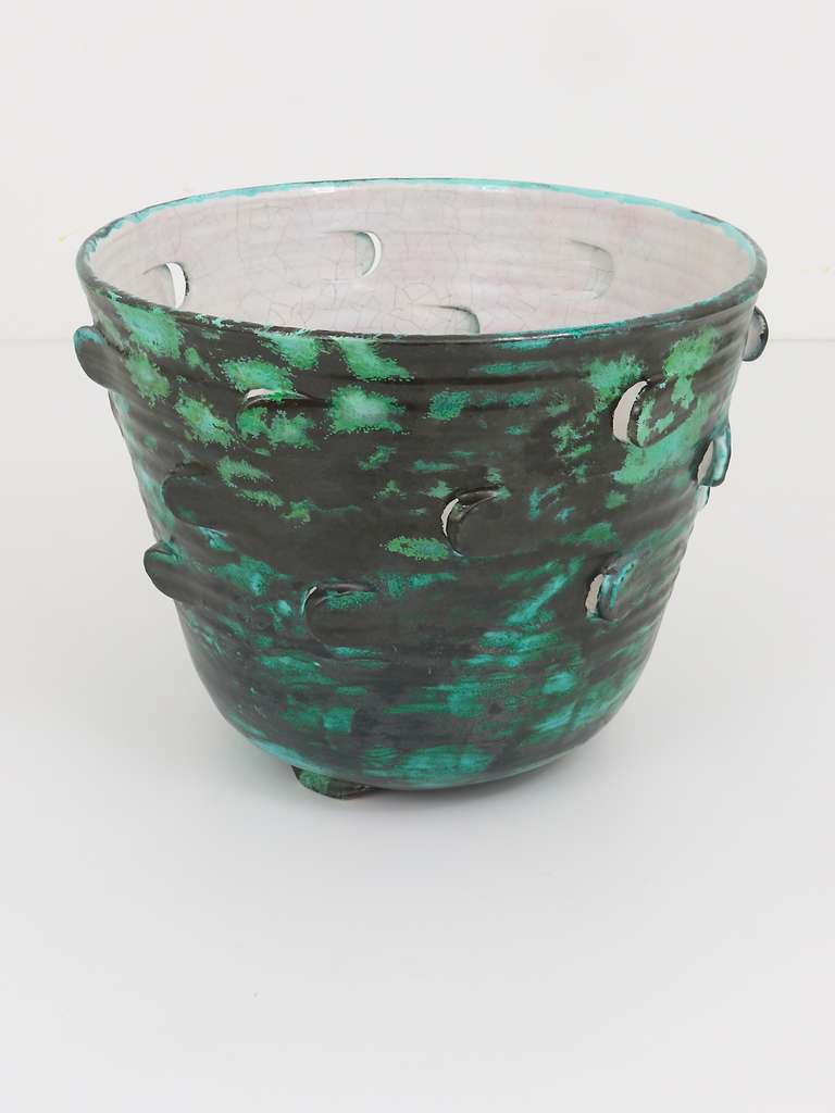 Grand pot à fleurs Art nouveau viennois Secession par Michael Powolny, Autriche, années 1920