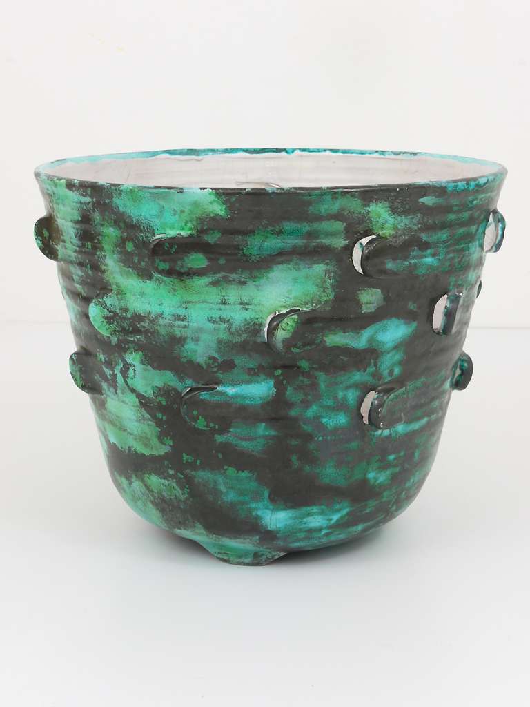 Grand pot à fleurs Art nouveau viennois Secession par Michael Powolny, Autriche, années 1920