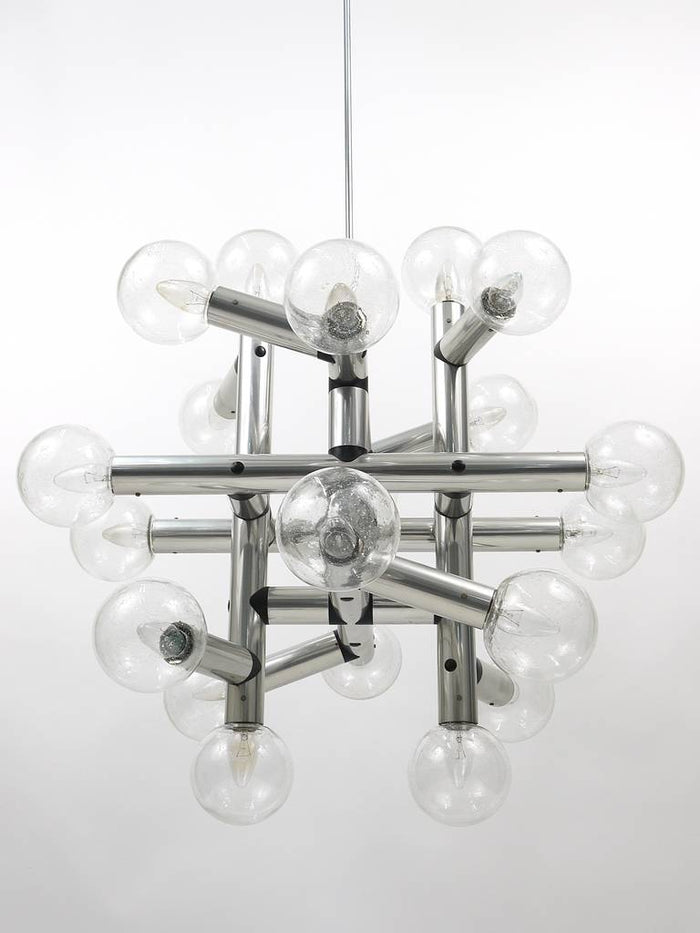Up of 3 Identical J.T. Kalmar Atomic Ceiling Lamps Chandeliers, Austria, 1960s