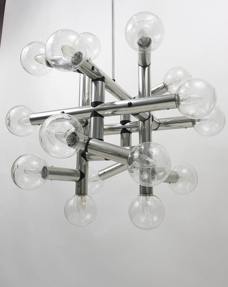 Jusqu'à 3 lustres plafonniers Atomic identiques J.T. Kalmar, Autriche, années 1960