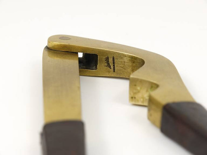 Carl Aubock Mid-Century Brass and Leather Nutcracker, Vienna, Austria, 1950s