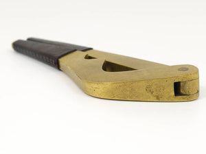 Carl Aubock Mid-Century Brass and Leather Nutcracker, Vienna, Austria, 1950s