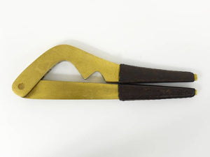 Carl Aubock Mid-Century Brass and Leather Nutcracker, Vienna, Austria, 1950s