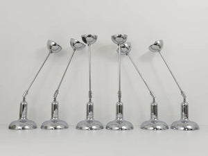 Gino Sarfatti Style 4 Adjustable Pendant Lamps, Gebr. Cosack, Germany, 1970s