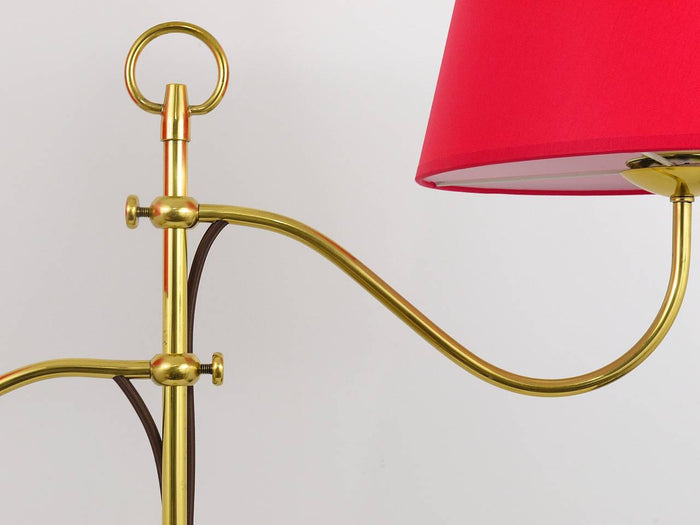 Josef Frank Two-Arms Mid-Century Adjustable Brass Floor Lamp, Austria, 1950s