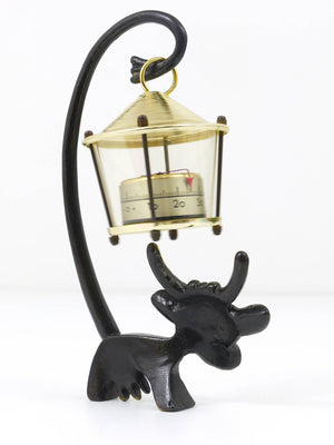 Walter Bosse Cow Figurine Table Thermometer by Herta Baller, Austria, 1950s