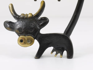 Walter Bosse Cow Figurine Table Thermometer by Herta Baller, Austria, 1950s