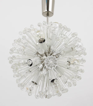 Emil Stejnar Nickel-Plated Dandelion Sputnik Blowball Chandelier, Rupert Nikoll