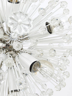 Emil Stejnar Nickel-Plated Dandelion Sputnik Blowball Chandelier, Rupert Nikoll