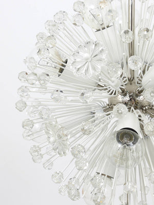 Emil Stejnar Nickel-Plated Dandelion Sputnik Blowball Chandelier, Rupert Nikoll