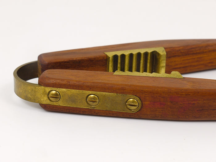 Carl Aubock Mid-Century Teak & Brass Nutcracker, Vienna, Austria, 1950s