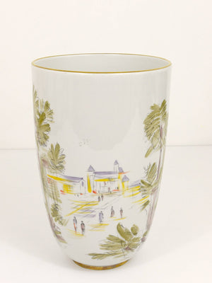 Huge Hutschenreuther Handpainted Midcentury Porcelain Vase, Selb, Germany, 1950s