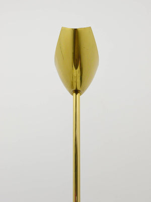 Rodolfo Dordoni Postmodern Brass & Wood Uplight Floor Lamp, Italy, 1980s