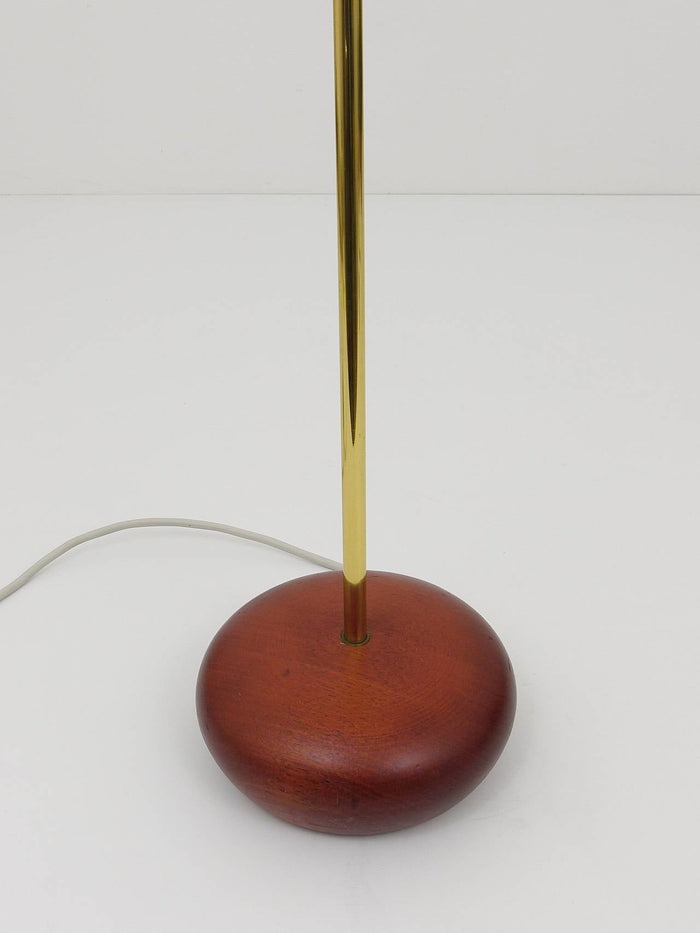 Rodolfo Dordoni Postmodern Brass & Wood Uplight Floor Lamp, Italy, 1980s