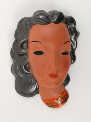 Goldscheider Vienna Set of Four Wall Masks by Adolf Prischl, Austria, 1950s