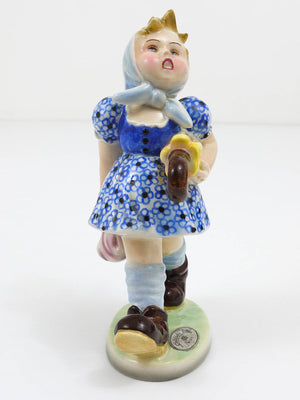 Goldscheider Vienna Girl with Umbrella Sculpture, Porcelain, Austria, 1930s