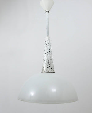 Mathieu Matégot Perforated Midcentury Pendant Lamp, Holophane, France, 1950s