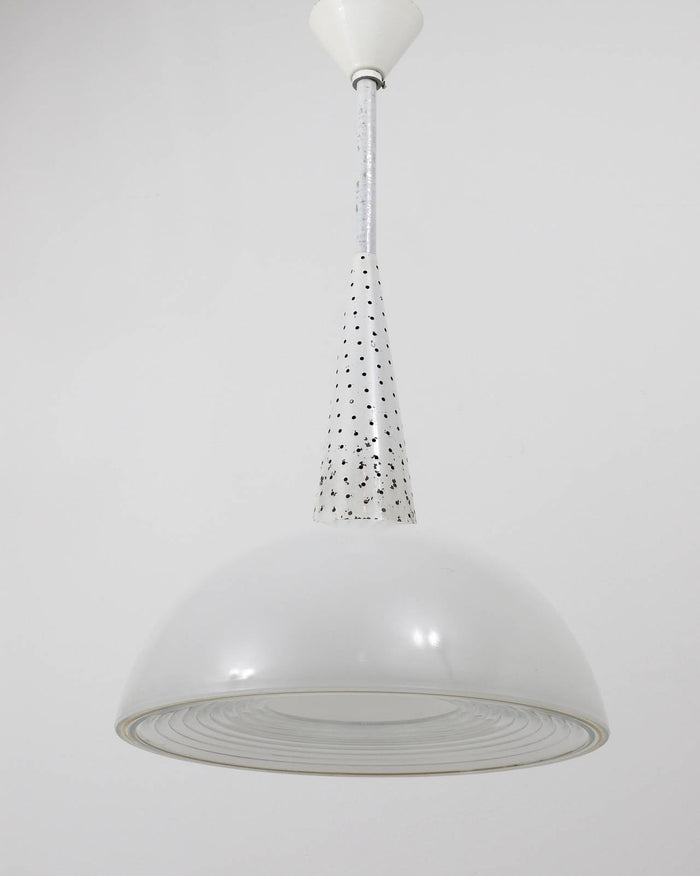 Mathieu Matégot Perforated Midcentury Pendant Lamp, Holophane, France, 1950s