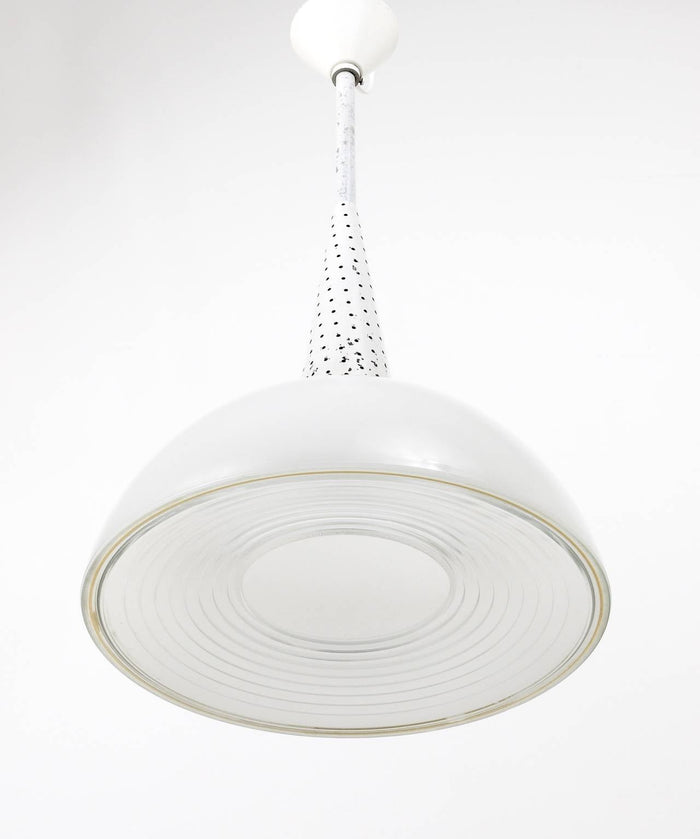 Mathieu Matégot Perforated Midcentury Pendant Lamp, Holophane, France, 1950s