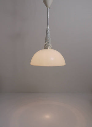 Mathieu Matégot Perforated Midcentury Pendant Lamp, Holophane, France, 1950s