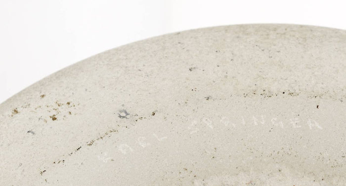 Signed Karl Springer Table Lamp with a Sandblasted Glass Base, 1970s