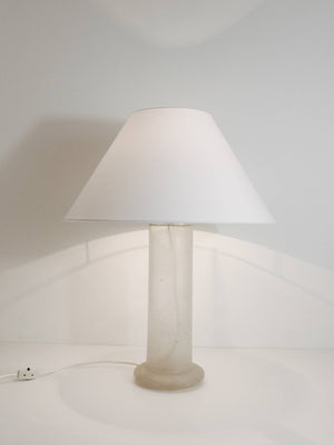 Signierte Tischlampe von Karl Springer mit sandgestrahltem