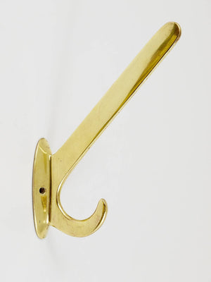 Four Art Nouveau Handmade Brass Wall Hooks, Austria, 1920s