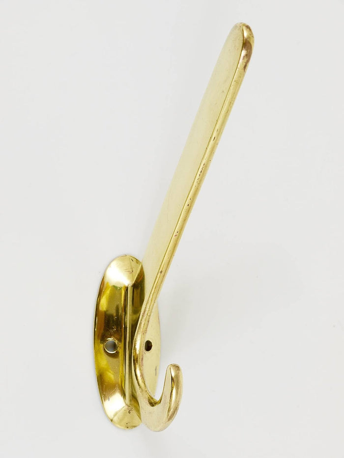 Four Art Nouveau Handmade Brass Wall Hooks, Austria, 1920s