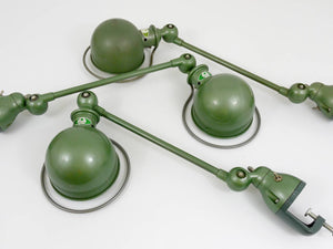 Two Matching Jean Louis Domecq for Jielde Lyon Industrial Clamp Lamps, 1950s