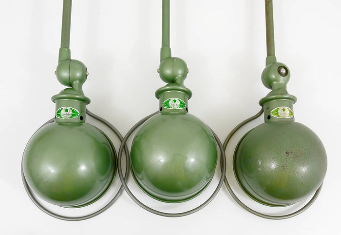Two Matching Jean Louis Domecq for Jielde Lyon Industrial Clamp Lamps, 1950s