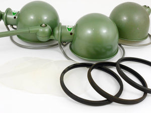 Two Matching Jean Louis Domecq for Jielde Lyon Industrial Clamp Lamps, 1950s
