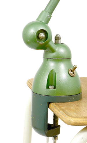 Two Matching Jean Louis Domecq for Jielde Lyon Industrial Clamp Lamps, 1950s