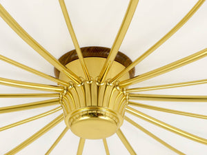 Large J.T. Kalmar Sonne Sun Brass Spider Chandelier Flush Mount, Austria, 1950s