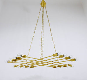 Grande lampadario Rupert Nikoll in ottone Mid-Century, Austria