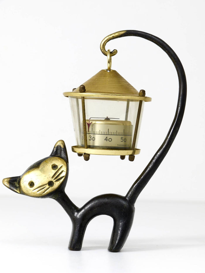 Walter Bosse Cat Figurine with Thermometer, Herta Baller, Austria, 1950s