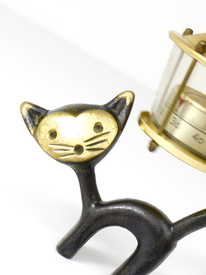 Walter Bosse Cat Figurine with Thermometer, Herta Baller, Austria, 1950s