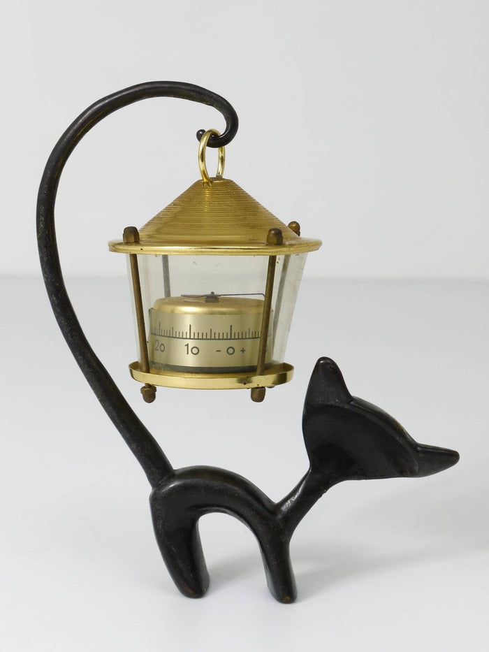 Walter Bosse Cat Figurine with Thermometer, Herta Baller, Austria, 1950s