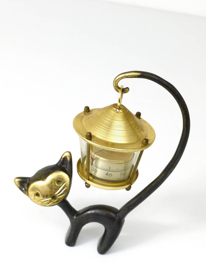 Walter Bosse Cat Figurine with Thermometer, Herta Baller, Austria, 1950s