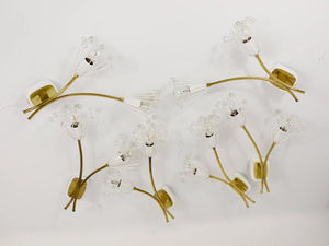 Deux grandes appliques fleurs en laiton par Emil Stejnar, réalisées par Rupert Nikoll, Autriche, années 1950