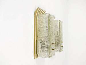 J.T. Kalmar Vienna Pair of Unusual Brass Glass Sconces, Austria, 1950s