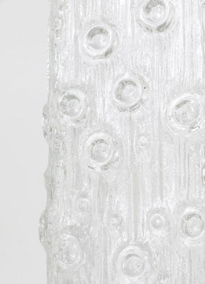 Peill & Putzler Op Art Square Modernist Ice Glass Vase, Germany, 1970s