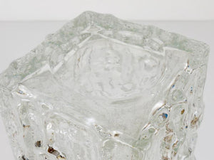 Gran jarrón (de suelo) de vidrio hielo Op Art de Peill & Putzler, Mid-Century, Alemania, años 70