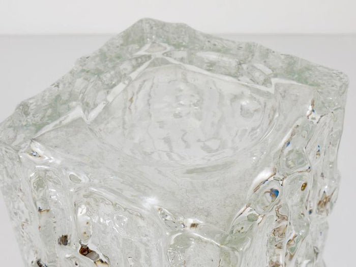 Big Op Art Ice Glass (Floor) Vase by Peill & Putzler, Mid Century Germany, 1970s